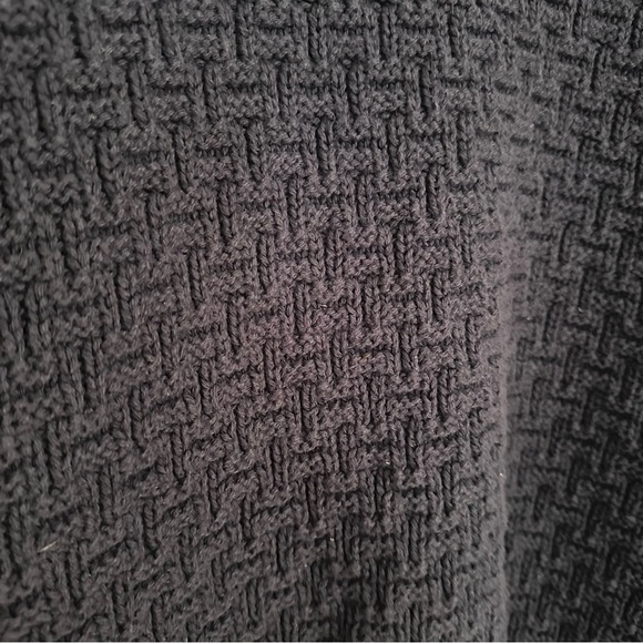Vintage Eddie Bauer Men’s L Blue Basketweave Knit Sweater Made in USA Cotton - Picture 11 of 13
